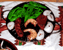 montefin's Mixed Grill of Filet Mignon, Jumbo Shrimp, Sausage, Peppers & Onion 