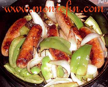 montefin's Italian Sausage, Peppers, Onions