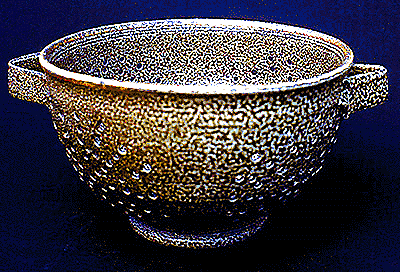 Salt Glazed Ceramic Pottery Kitchen Colander.