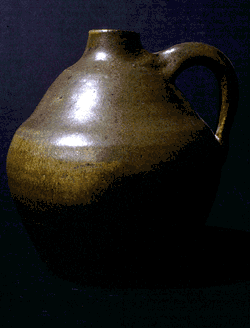 Wheel thrown stoneware jug.