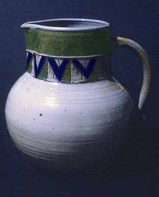 Old English style stoneware pitcher.