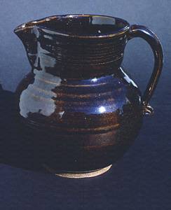 Pitcher with Tenmoku glaze